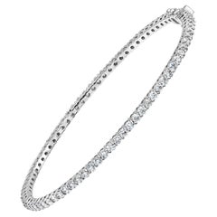 Roman Malakov 3.15 Carat Total Round Diamond Bangle Bracelet