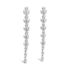 Roman Malakov, 3.23 Carat Total Marquise and Pear Shape Diamonds Drop Earrings