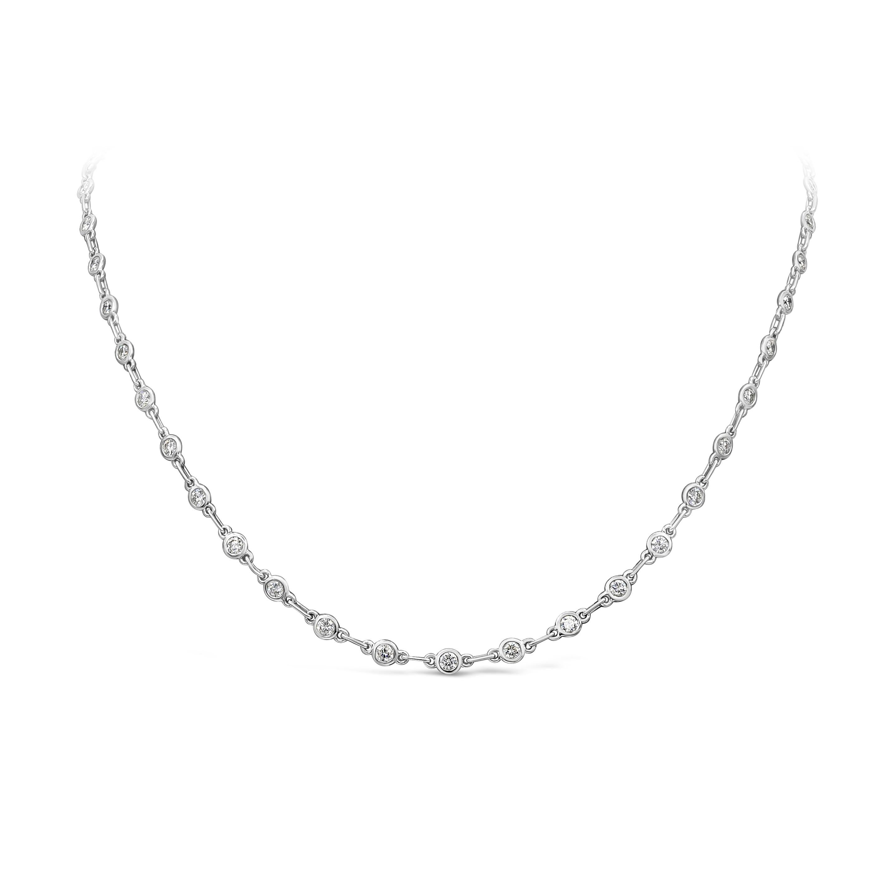 Contemporary Roman Malakov 3.39 Carats Total Brilliant Round Diamond by The Yard Necklace For Sale