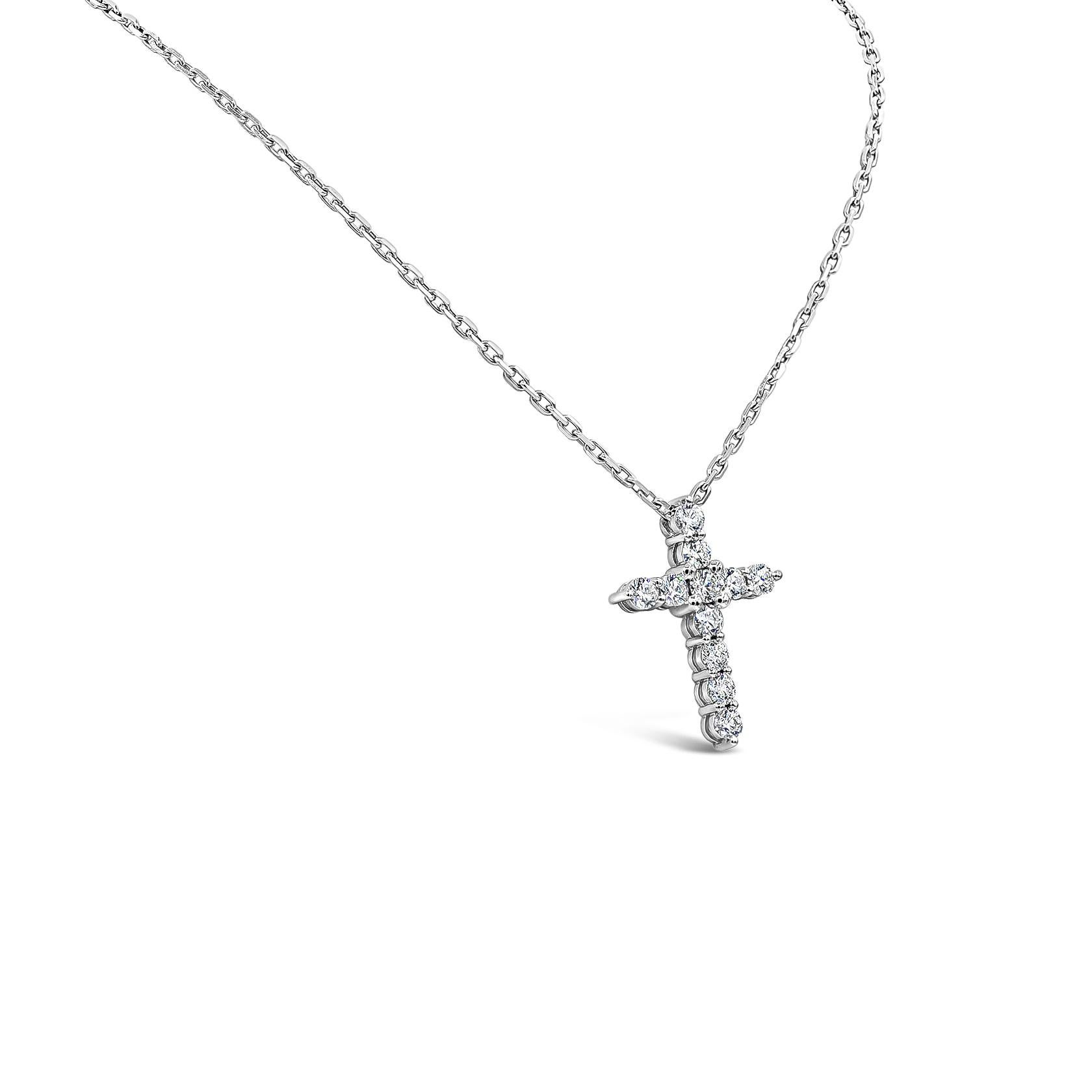 Roman Malakov Halskette mit religiösem Kreuz-Anhänger, 3,39 Karat insgesamt runder Diamant (Zeitgenössisch) im Angebot