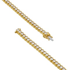 Roman Malakov Diamonds Brillant 3.39 CT Total Round Diamond Half-Bezel Tennis Bracelet