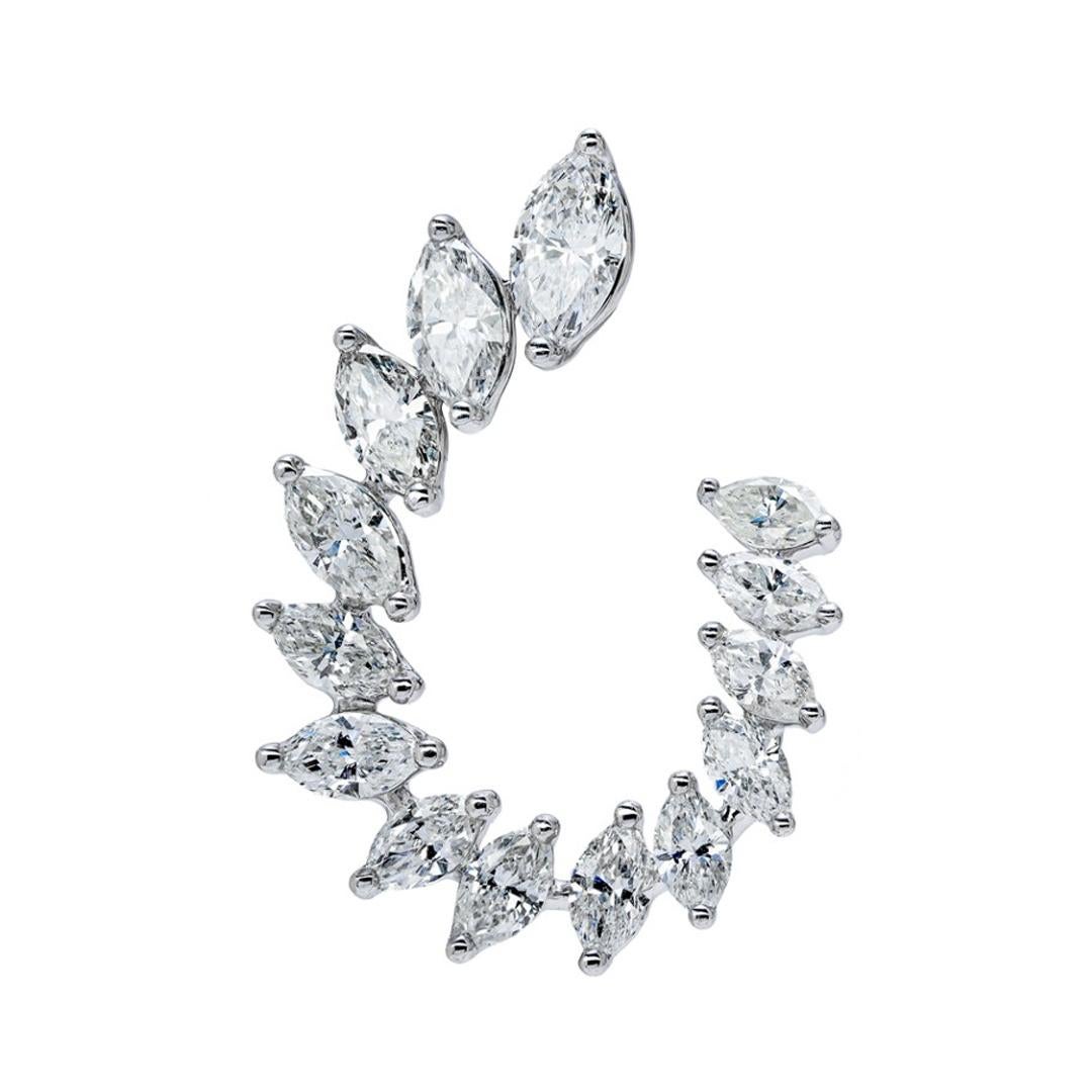 Contemporary Roman Malakov 3.50 Carats Total Marquise Cut Diamond Earrings in White Gold For Sale