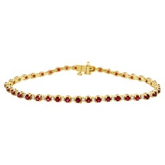 Roman Malakov 3,52 Karat Gesamt Rundschliff Rubin & Diamant-Tennisarmband