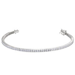 Roman Malakov 3.56 Carat Total Princess Cut Diamond Channel-Set Tennis Bracelet