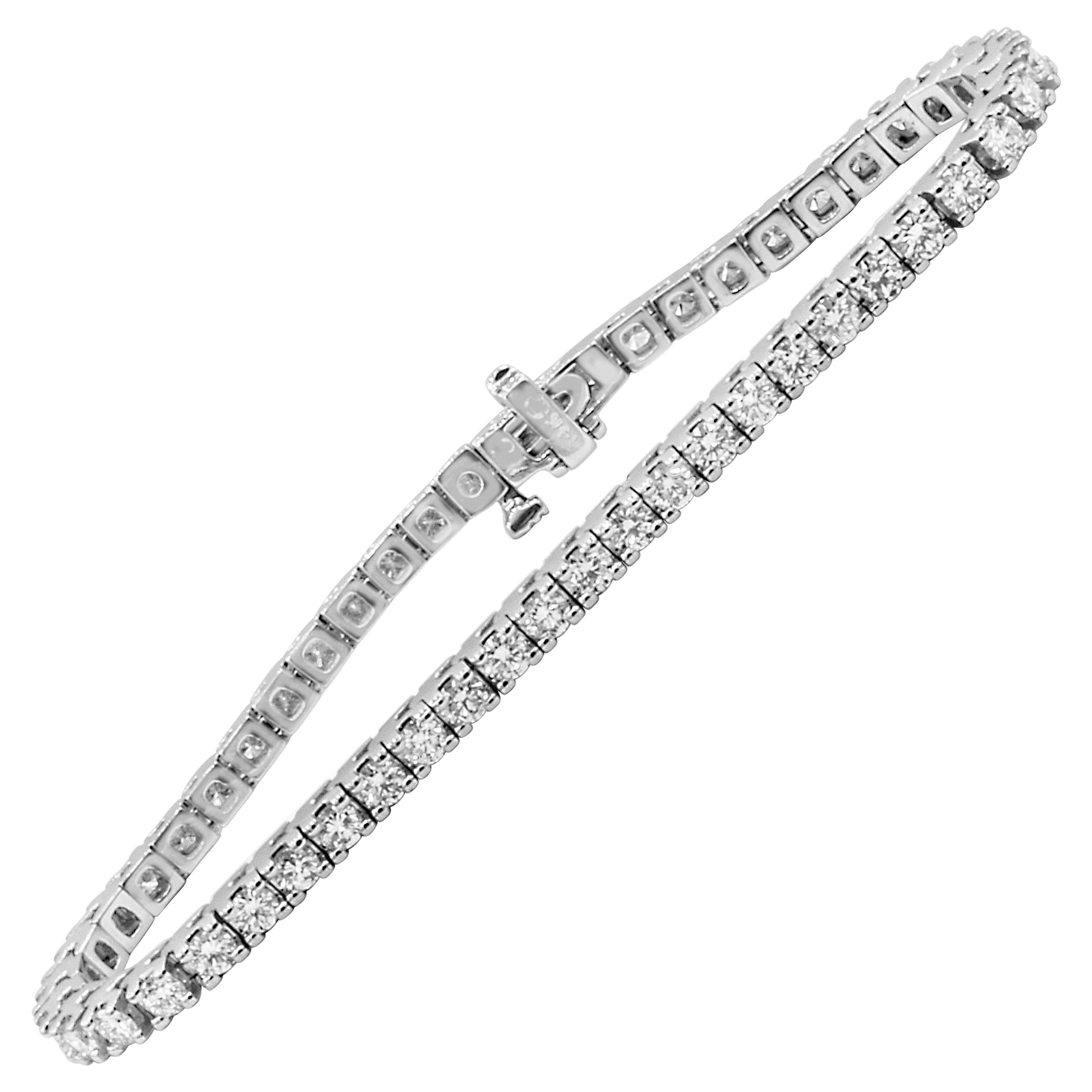 Roman Malakov Pulsera de tenis con diamantes de corte brillante redondo total de 3,58 quilates
