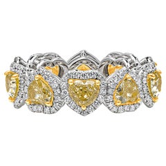 Roman Malakov, alliance halo de diamants jaunes en forme de cœur de 3,64 carats au total