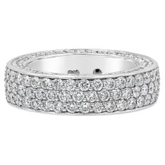 Roman Malakov 3,67 Karat runder Diamant-Zigarren-Ehering aus Weißgold