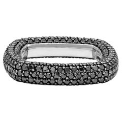 Roman Malakov 3,68 Karat insgesamt runder schwarzer Diamant Quadratischer Pave Mode-Ring