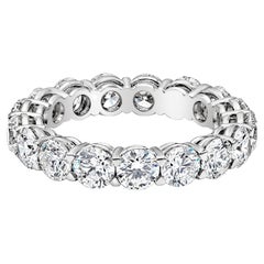 Roman Malakov 3.71 Carats Round Diamond Eternity Wedding Band Ring