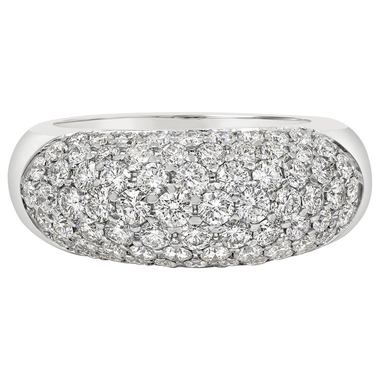 Roman Malakov 3.75 Carat Diamond Concave Dome Ring For Sale at 1stDibs