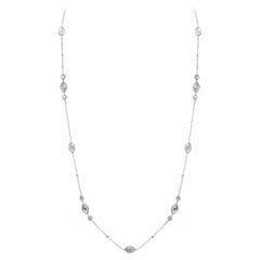 Roman Malakov 3.77 Carats Total Diamonds and Mother of Pearl Long Necklace