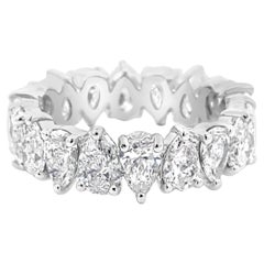 Roman Malakov 3,77 Karat Total Birne Form Diamant Eternity Band Ring