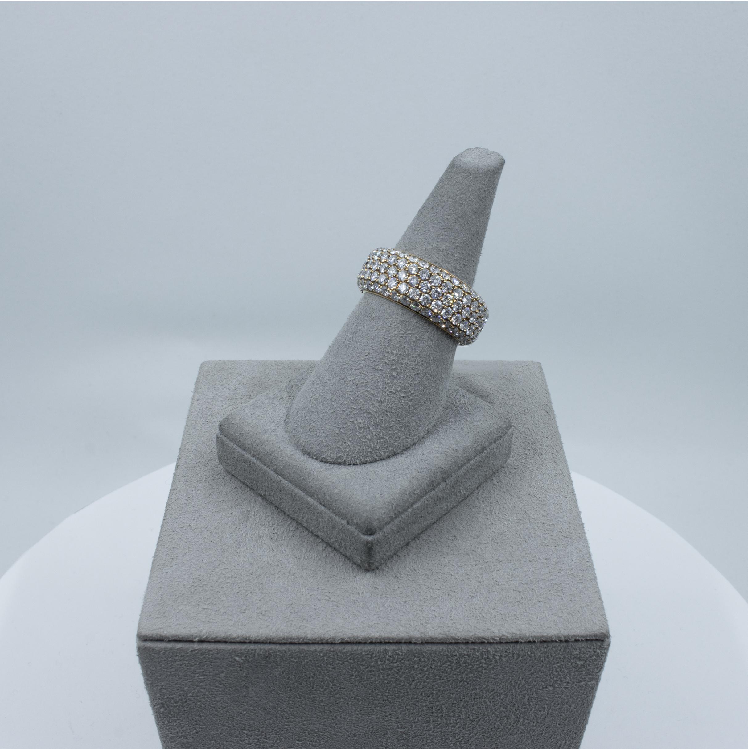 Women's Roman Malakov 4.00 Carat Round Diamond Five Row Micro-Pave Eternity Wedding Band