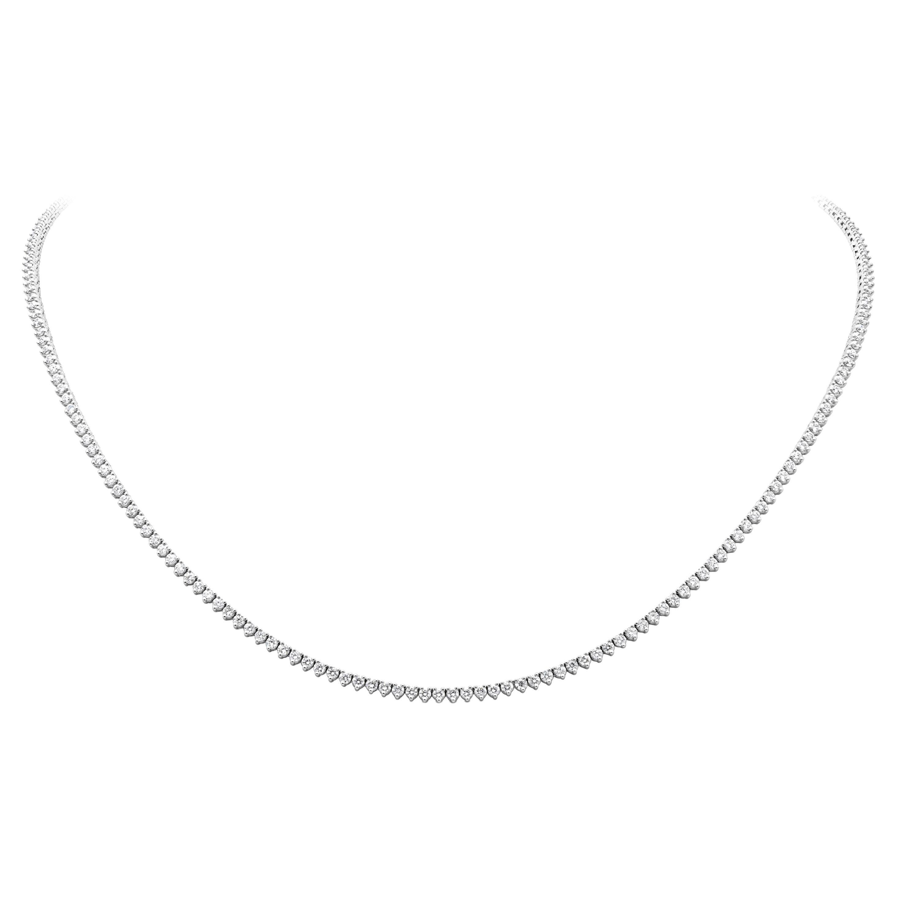 Roman Malakov 4.03 Karat Diamant-Tennis-Halskette in runder Form mit Brillanten