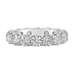 Roman Malakov, anello di matrimonio con fascia di eternità con diamante rotondo da 4.22 carati totali