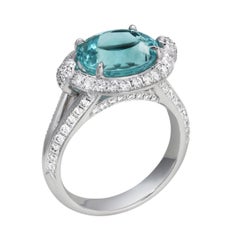 Roman Malakov 4.29 Ct Oval-Cut Paraiba Tourmaline & Diamond Halo Ring