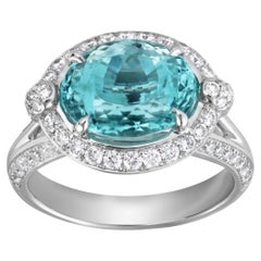 Roman Malakov 4.29 Ct Oval-Cut Paraiba Tourmaline & Diamond Halo Ring