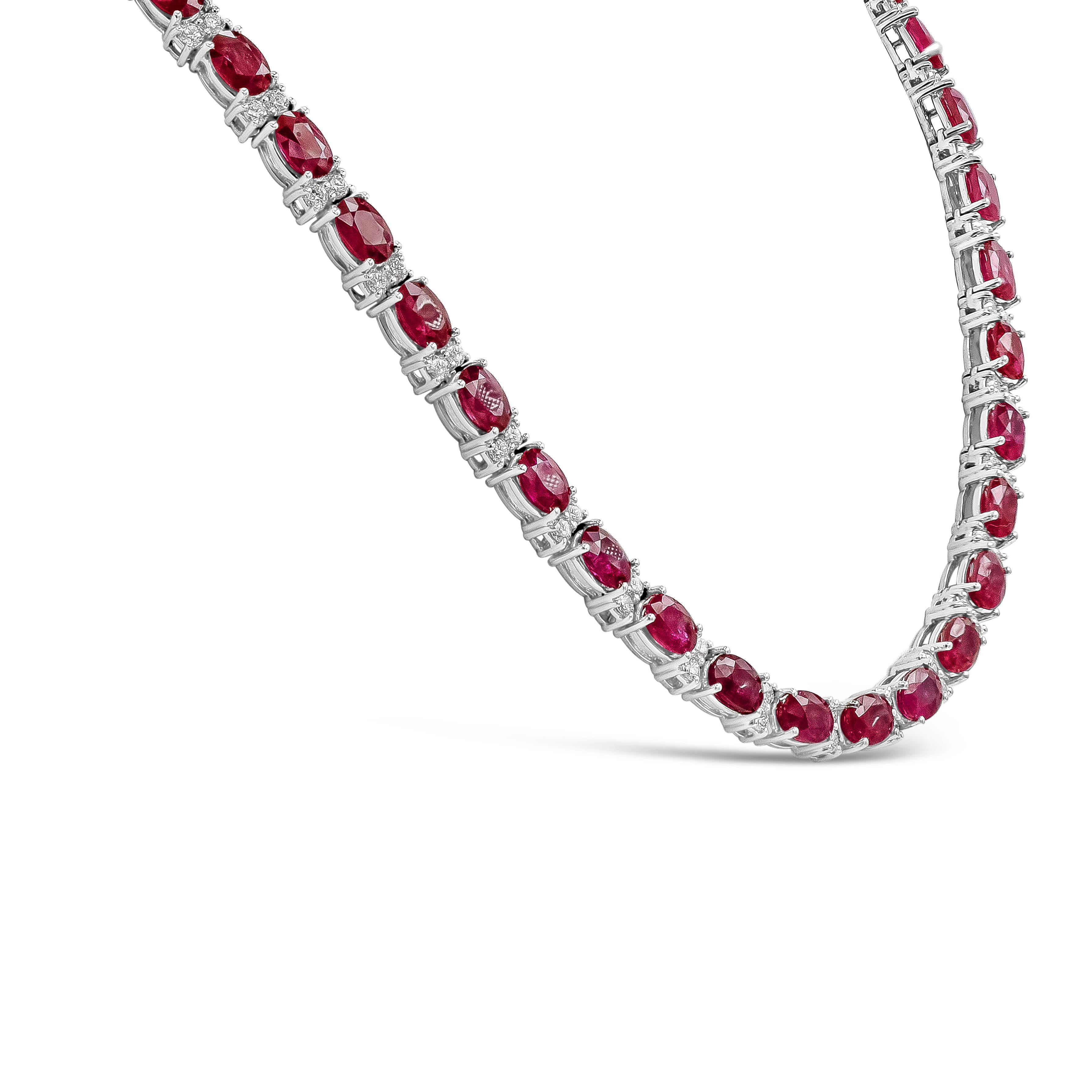 Diamond Ruby Tennis Necklace - 12 For 