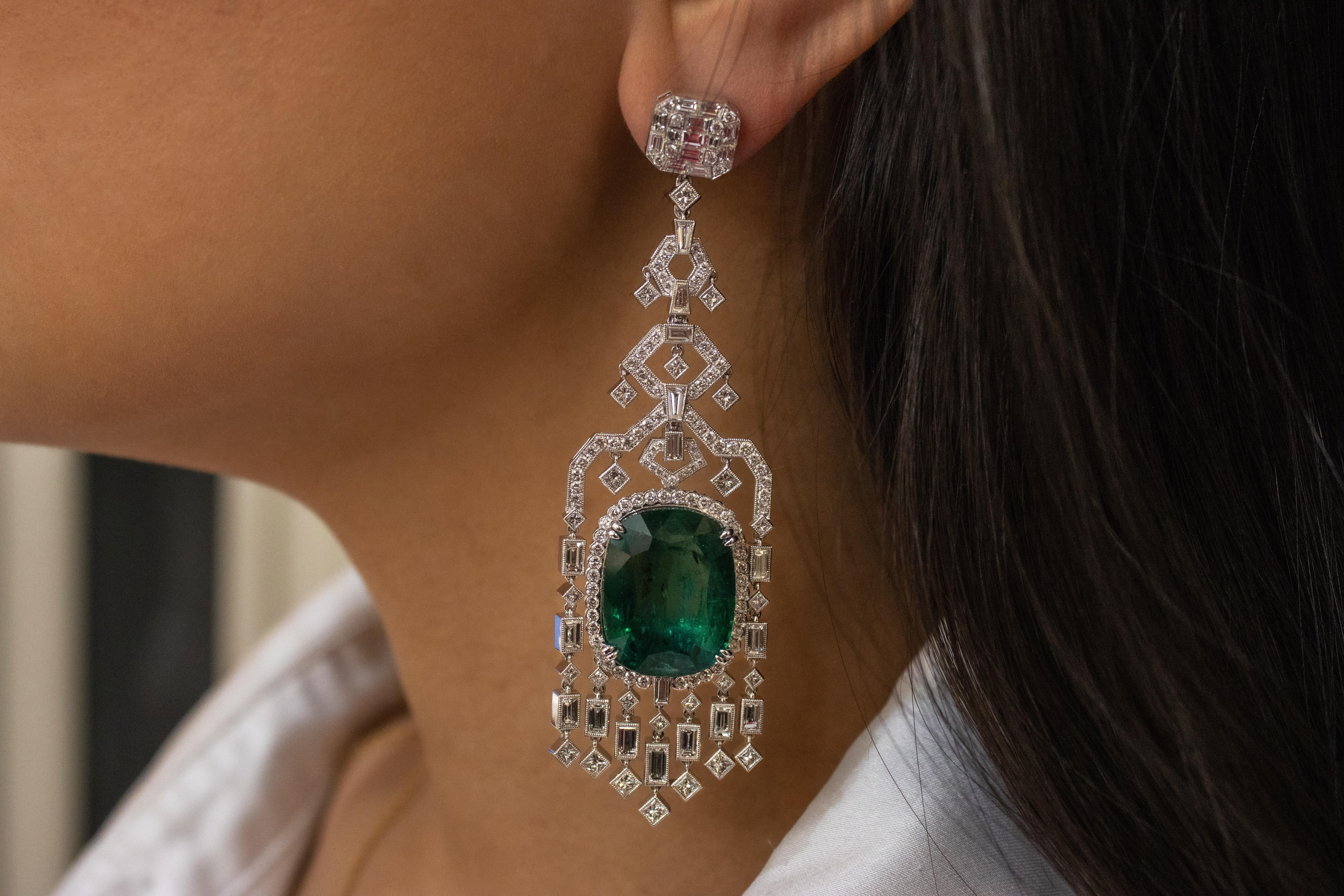 emerald chandelier earrings