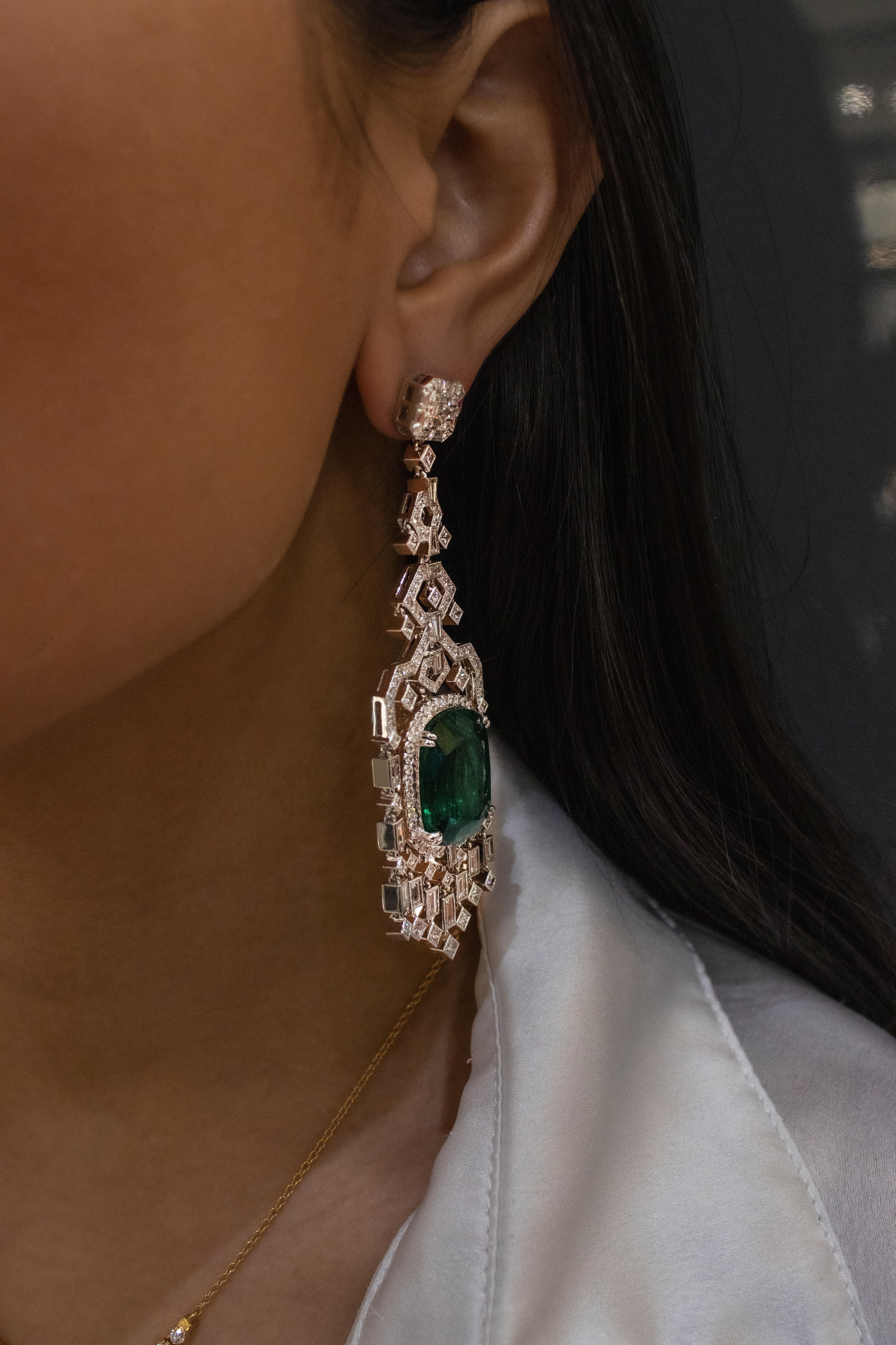 chandelier emerald earrings