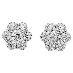 Roman Malakov 4.66 Carats Total Brilliant Round Shape Diamond Stud Earrings