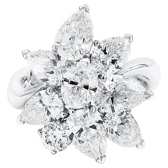 Roman Malakov 4,66 Karat Gesamt Mixed Cut Diamant-Blumen-Cluster-Mode-Ring