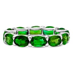 Roman Malakov 4.70 Carats Total Oval Cut Emerald East-West Eternity Wedding Band