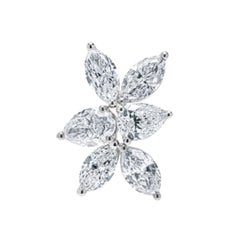Roman Malakov 4.71 Carats Marquise & Pear Shape Diamond Earrings in White Gold