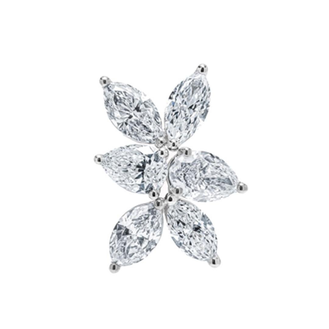 Contemporain Roman Malakov Diamonds 4.71 Carats Marquise & Pear Shape Earrings in White Gold en vente