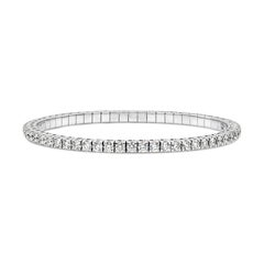 Roman Malakov 4.80 Carat Total Round Cut Diamond Stretchable Tennis Bracelet