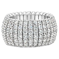 Roman Malakov 4.92 Carats Total Round Cut Diamond Flexible Pave Fashion Ring