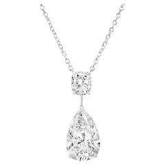 Roman Malakov 5.02 Carats Total Mixed-Cut Diamond Pendant Necklace in Platinum