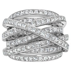 Roman Malakov 5.10 Carats Princess Cut Diamond Intertwined Fashion Wide Ring