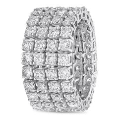 Roman Malakov 5.10 Carats Total Round Cut Diamond Four Row Flexible Wedding Band
