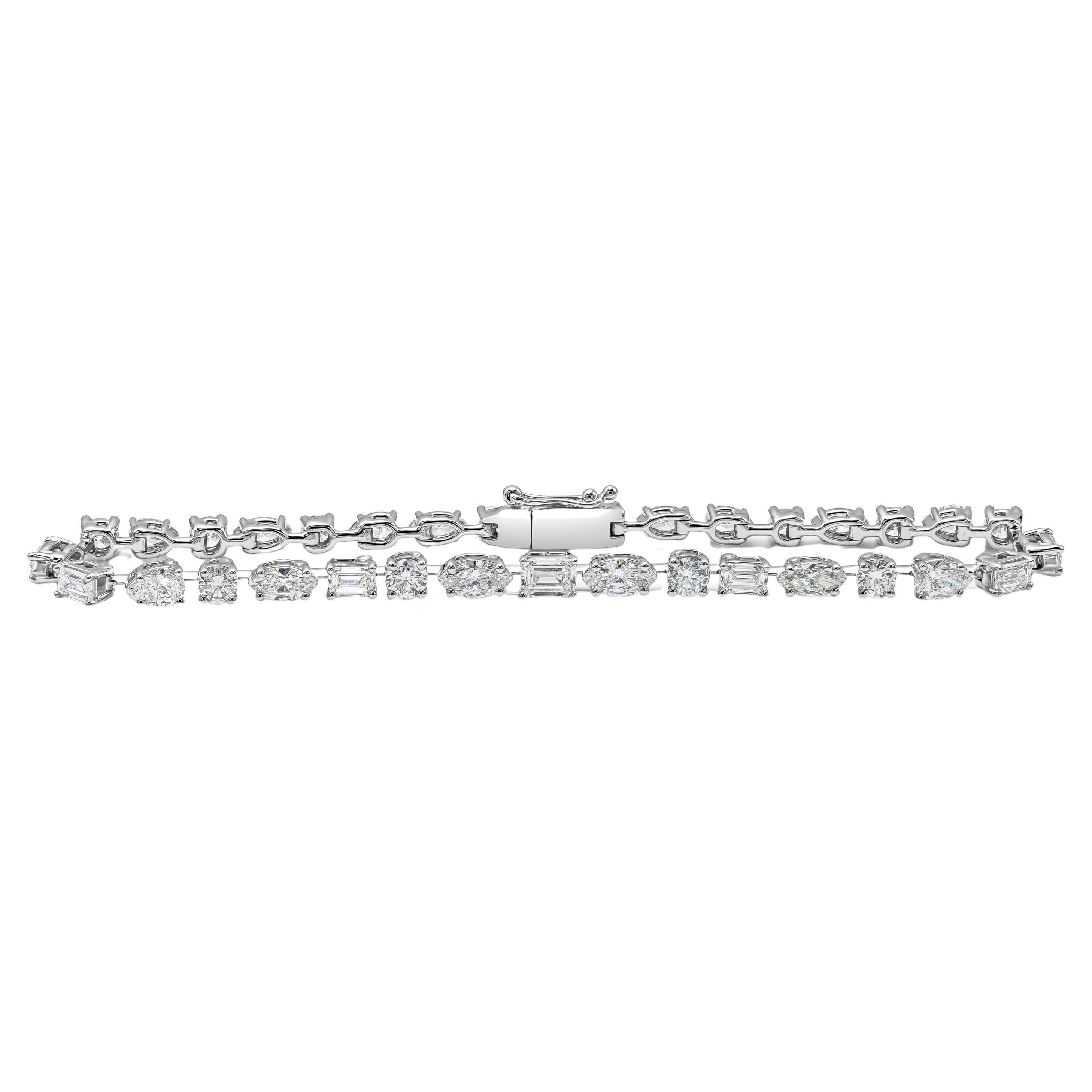 Roman Malakov 5.11 Carat Multi-Shape Diamond Tennis Bracelet