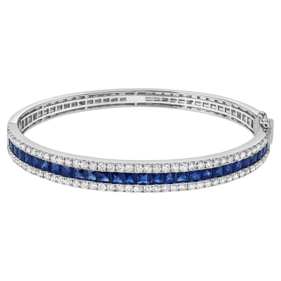 Roman Malakov Pulsera de zafiro talla francesa y diamantes de 5,13 quilates