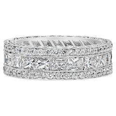 Roman Malakov 5.15 Carat Total Princess Cut Diamond Encrusted Wedding Band Ring