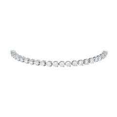 Roman Malakov 5.17 Carat Brilliant Round Cut Diamond Three Prong Tennis Bracelet