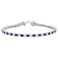 Roman Malakov 5.30 Carats Total Alternating Sapphire & Diamond Tennis Bracelet
