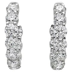 Roman Malakov 5.35 Carats Total Brilliant Round Shape Diamond Hoop Earrings