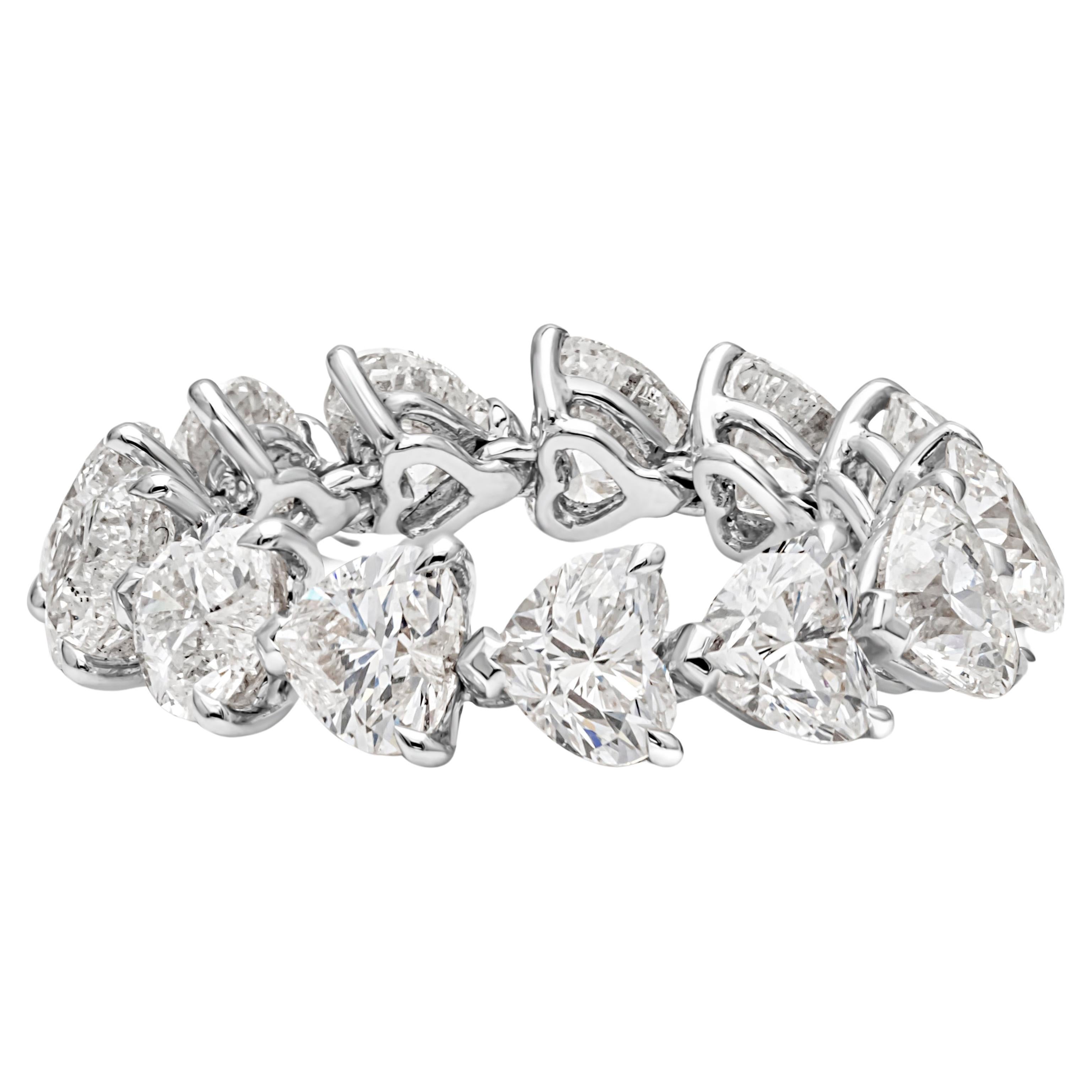 Roman Malakov 5,36 Karat Total Herzform Diamant Eternity Hochzeit Band im Angebot