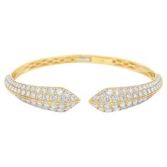 Roman Malakov Pulsera brazalete con diamantes redondos de talla brillante de 5,47 quilates en total