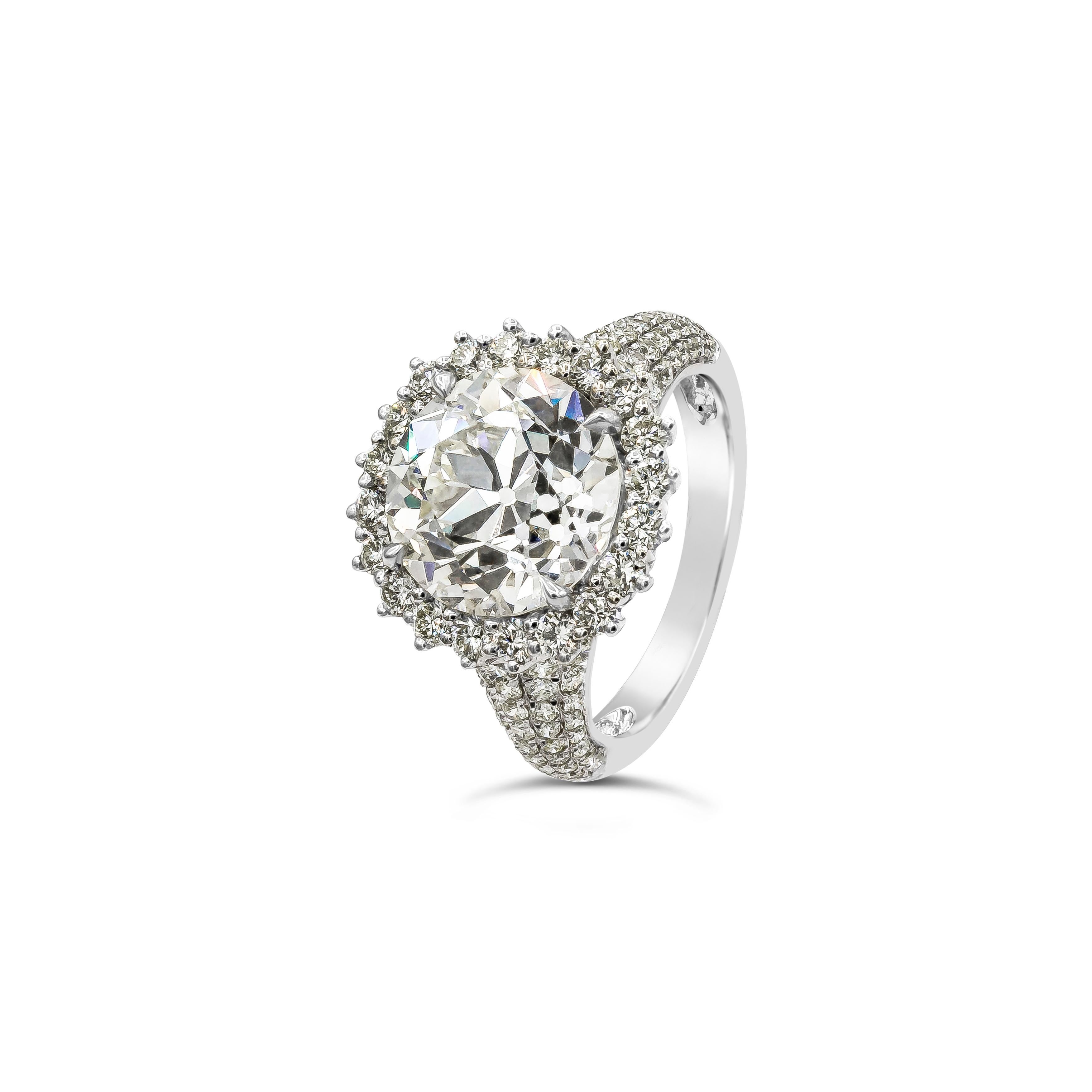 Roman Malakov Verlobungsring mit GIA-zertifiziertem 5,56 Karat Diamant im alteuropäischen Schliff (Zeitgenössisch) im Angebot