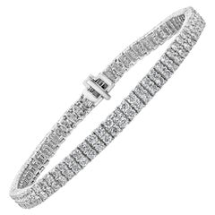 Roman Malakov 5.62 Carat Total Round Brilliant Diamond Two-Row Tennis Bracelet