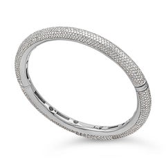 Roman Malakov 5.78 Carats Total Round Brilliant Cut Diamond Pavé Bangle Bracelet