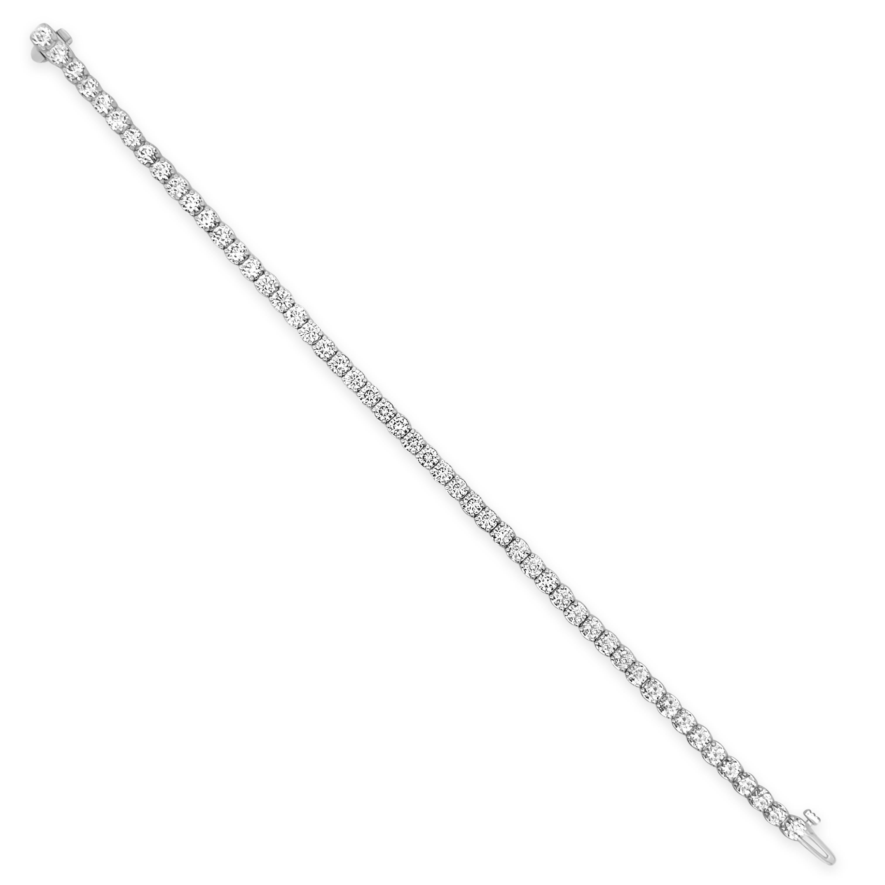 Contemporary Roman Malakov 5.80 Carats Total Round Brilliant Cut Diamond Tennis Bracelet