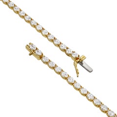 Roman Malakov Diamonds Bracciale da tennis con diamanti taglio ovale da 5,89 carati totali in oro giallo