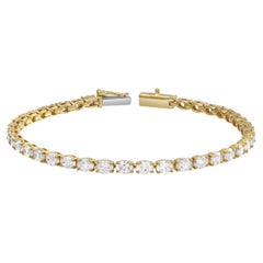 Roman Malakov Diamonds Bracciale da tennis con diamanti taglio ovale da 5,89 carati totali in oro giallo