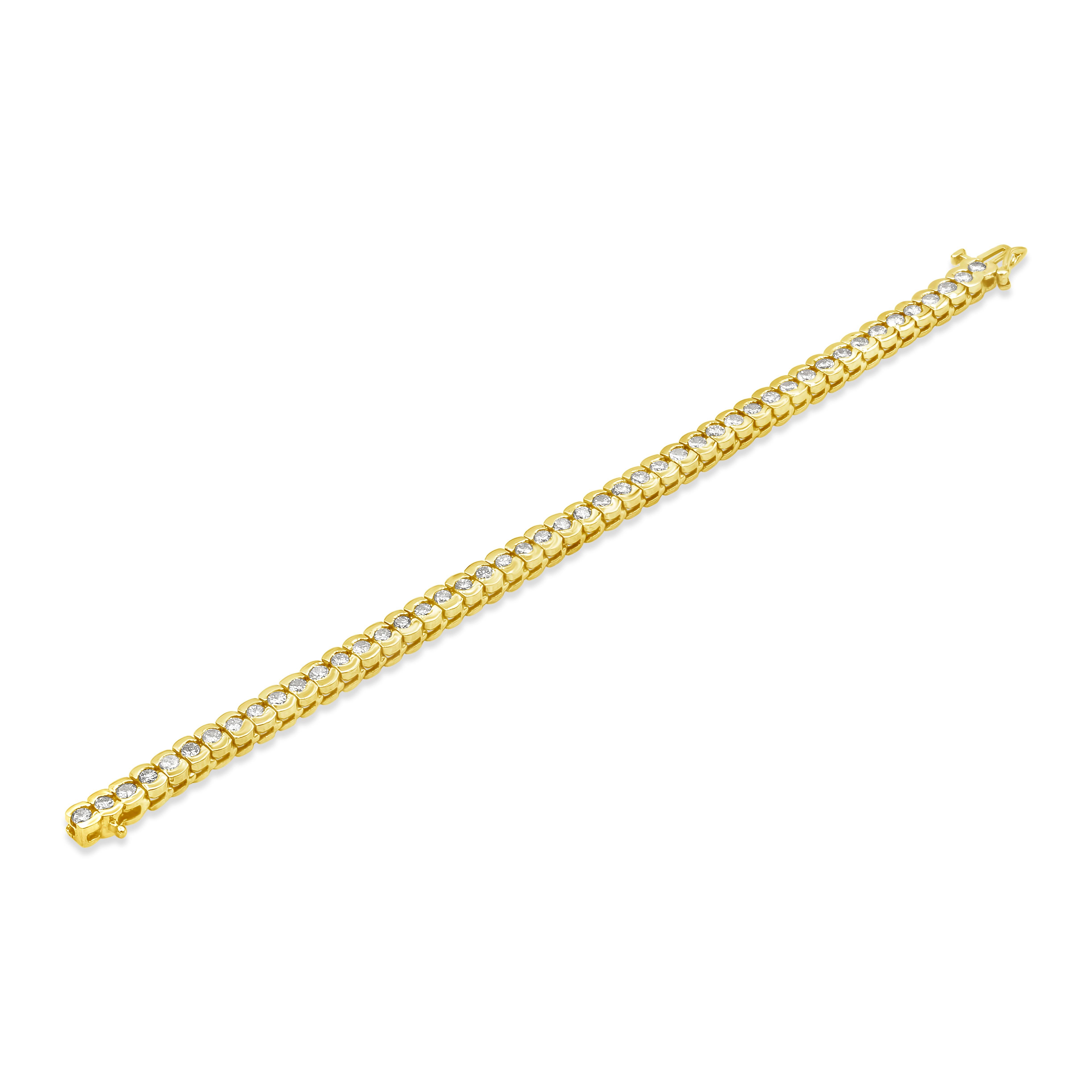 This beautiful tennis bracelet showcases 6.00 carats total brilliant round diamonds mounted in half bezel setting. Made in 14K Yellow Gold and 7 inches in Length.

Roman Malakov is a custom house, specializing in creating anything you can imagine.