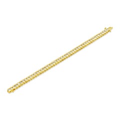 Roman Malakov 6.00 Carat Total Round Cut Diamond Tennis Bracelet in Yellow Gold